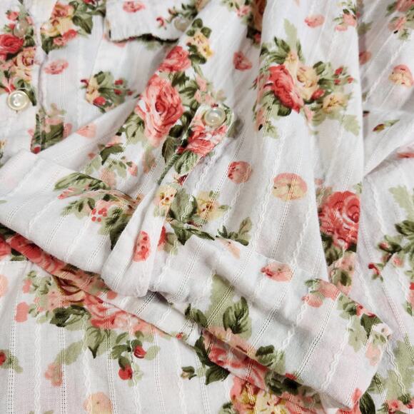 Dress Barn Floral 3/4 Roll Tab Sleeve Blouse Size 22/24 - Picture 5 of 9